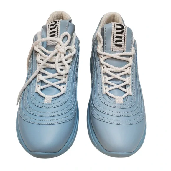 Miu Miu Women's Crystal-Embellished Chunky Sneakers Cielo Light Blue